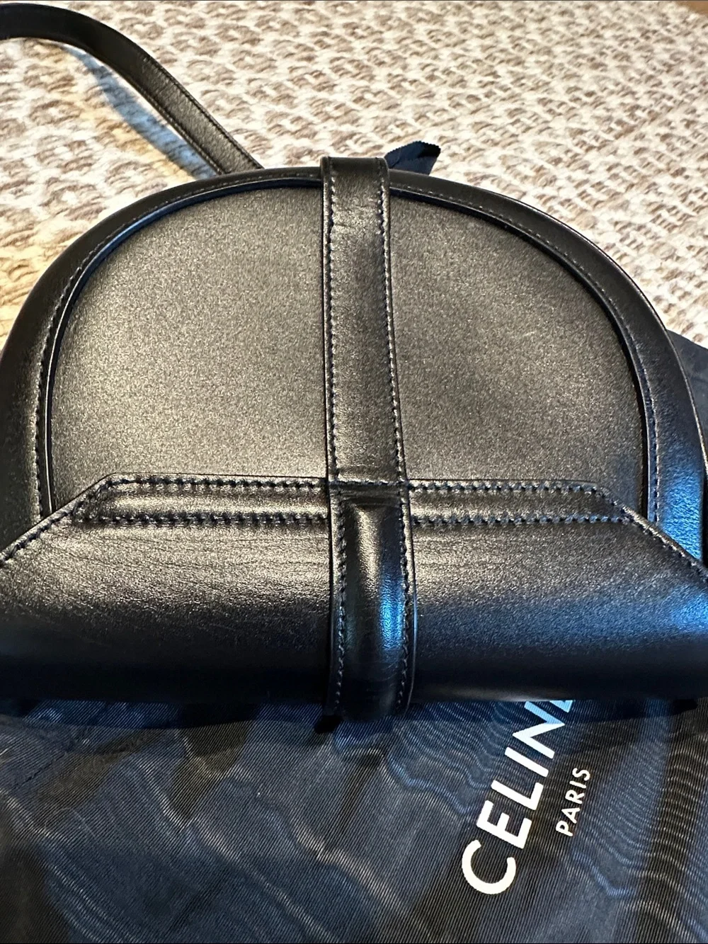 Celine Black Leather 16 Besace bag - Picture 6 of 11